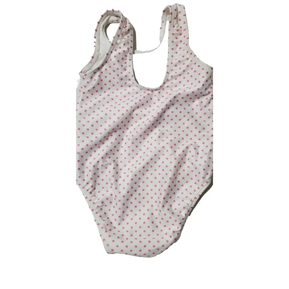 Disney Store Minnie Mouse Pink Polka Dot Swimsuit 1-Piece Girl Bathing Suit